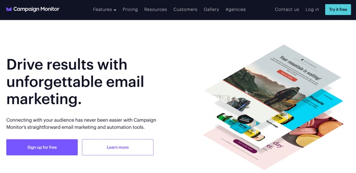 CampaignMonitor is another example of a top platform for creating a newsletter