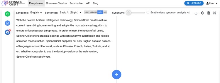 Use SpinnerChief as an AI article rewriter