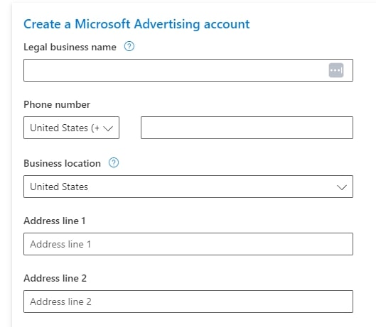 Create your Microsoft Advertising account to be able to use Bing Display Ads