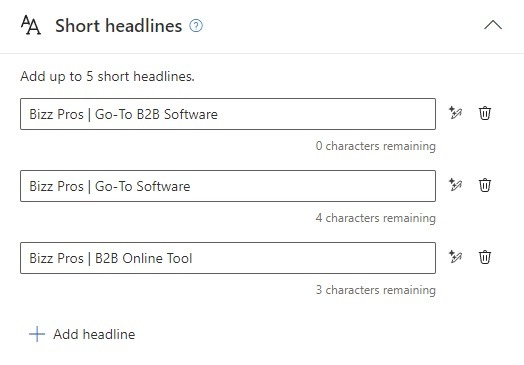 Using direct and clear headline for Bing search ads