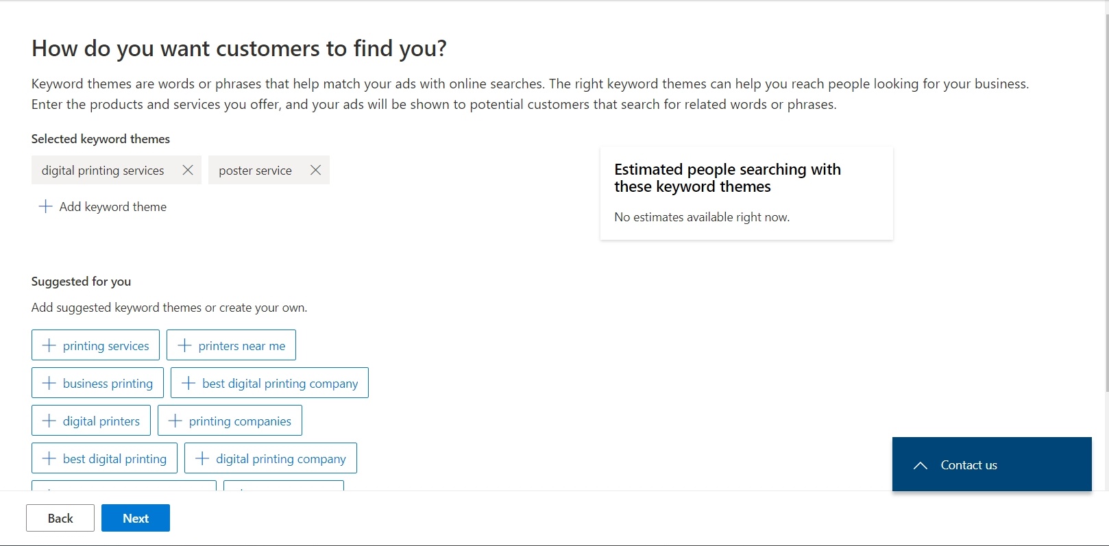 Bing search ads targeted keywords for your ads