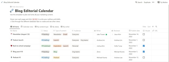 12 Blog Calendar Templates To Help Plan Your Content - EverywhereMarketer