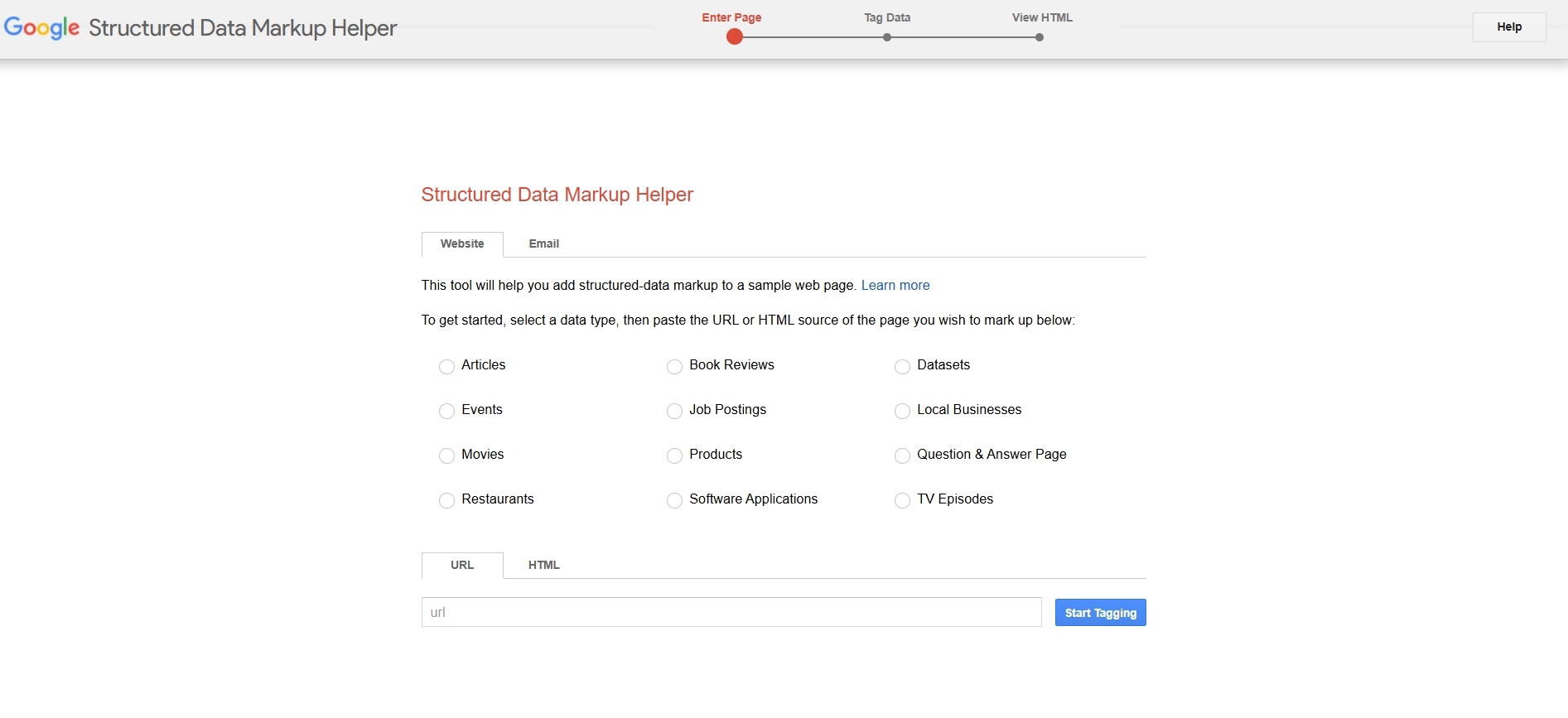 Structure data makeup helper of Google for schema on high-priority pages