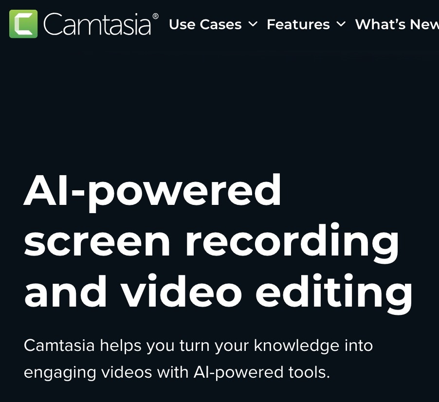 AI-powered video editing tool, Camtasia