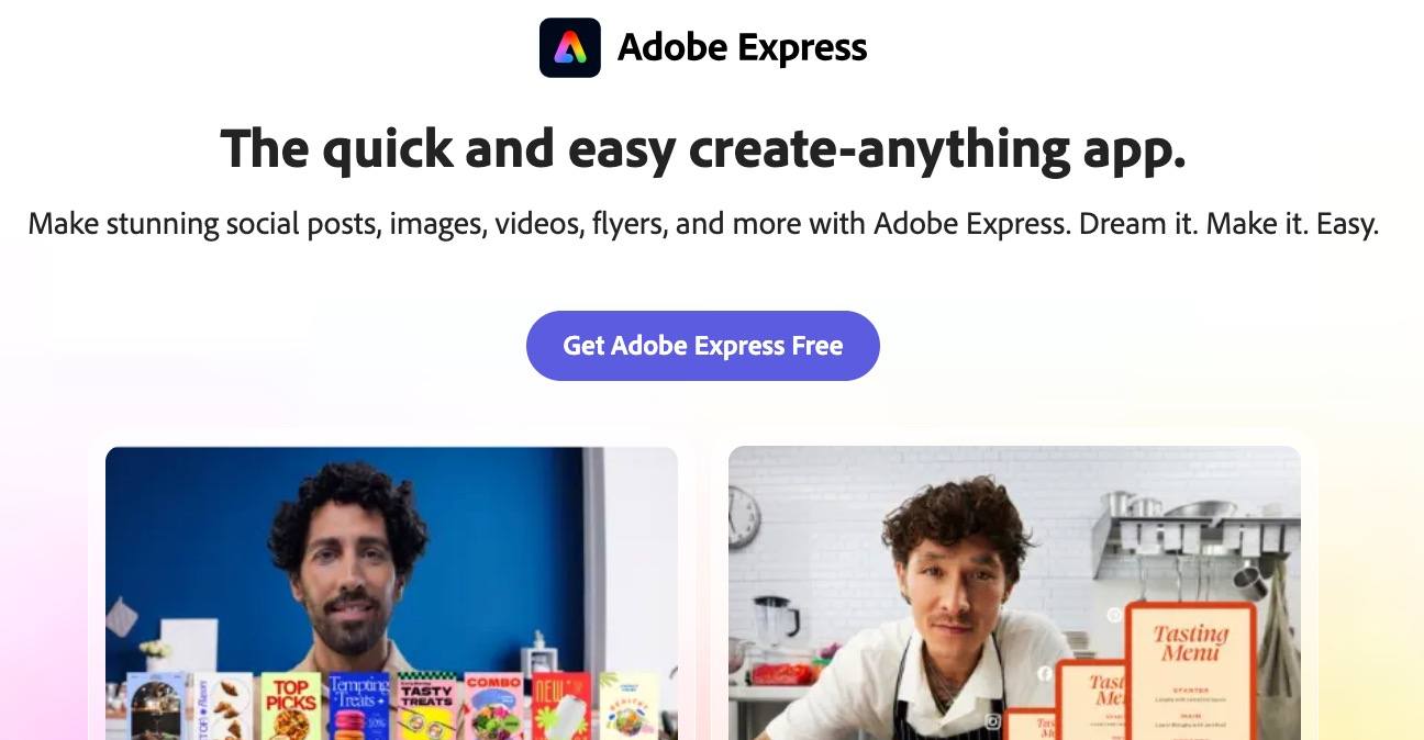 Create content like social posts, images and videos with Adobe Express