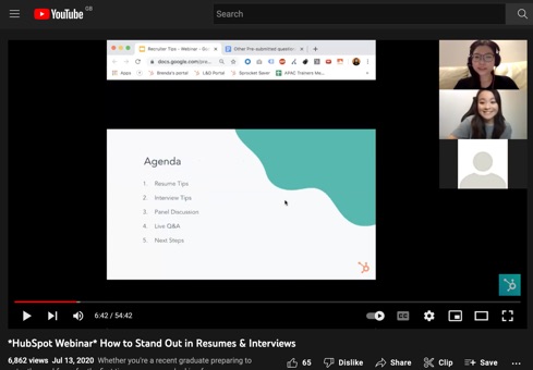 Example of a webinar repurposed as a video on YouTube