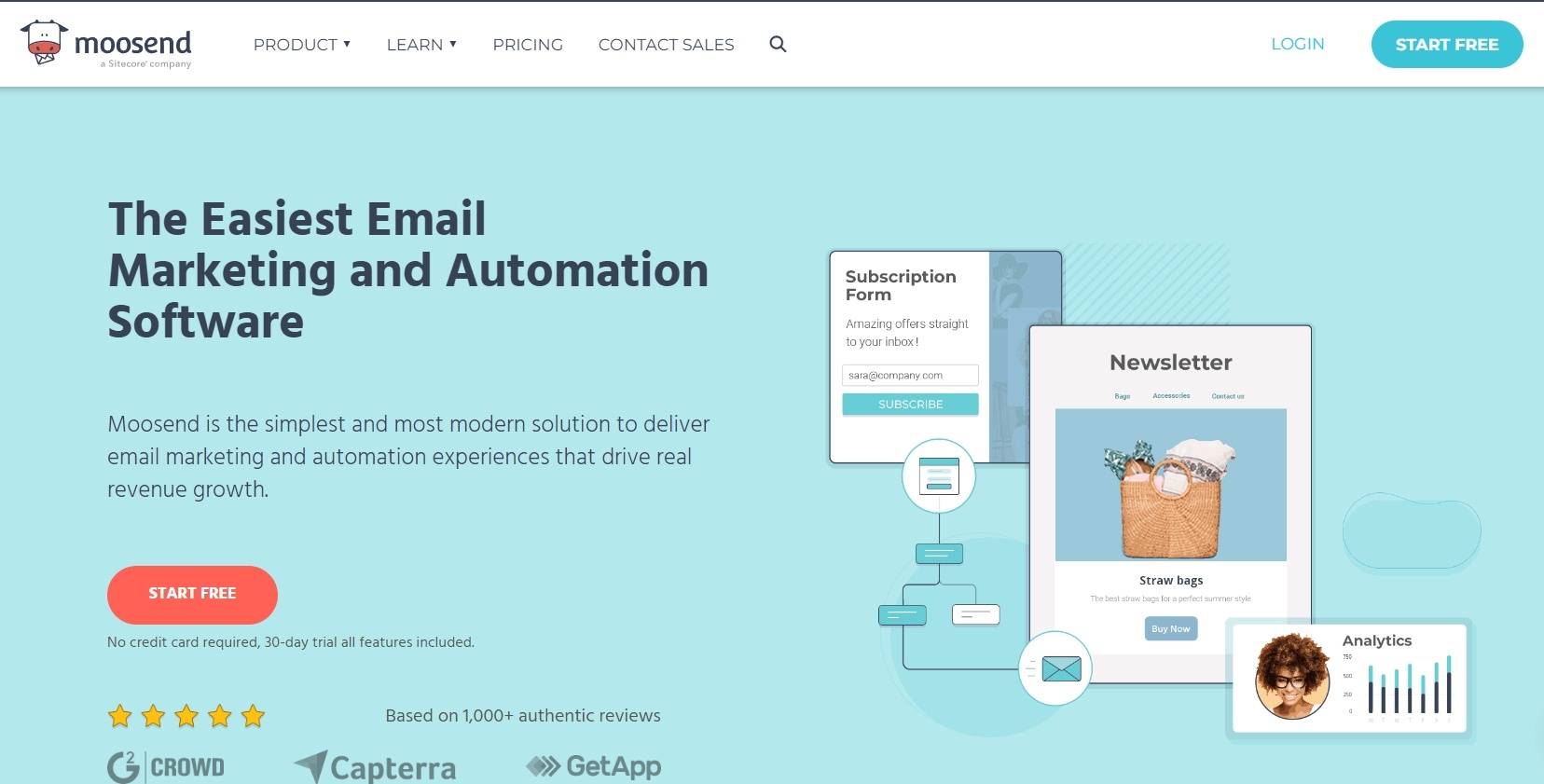 Moosend’s CRM for email marketing and automation creation