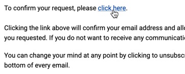 A typical double opt-in confirmation message