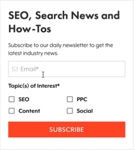 SearchEngineJournal’s subscription offer sets appropriate expectations for their subscribers, thereby boosting email deliverability