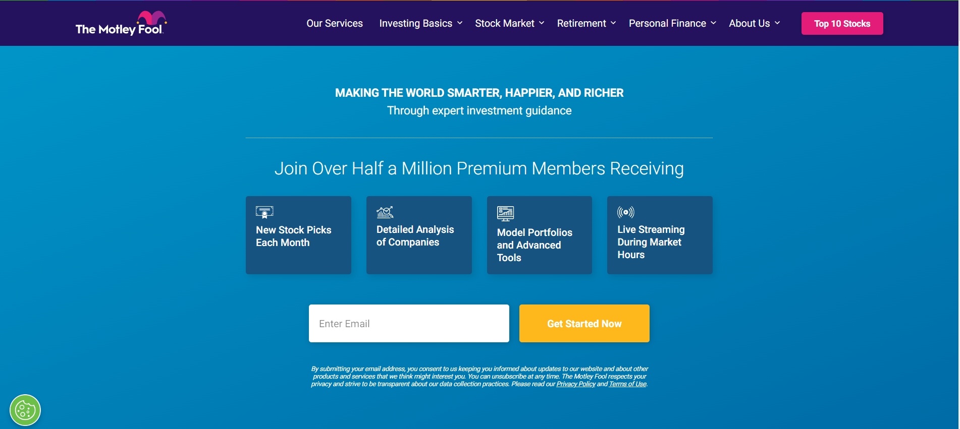 The Motley Fool asks users to get started now