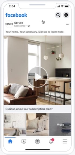 An example of the Collection ad format on Facebook