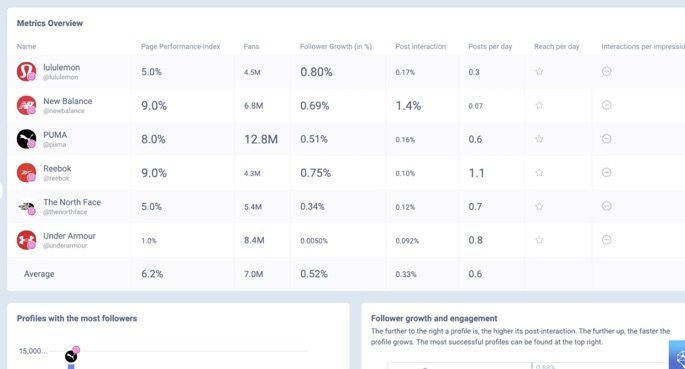 Analytics reports in Fanpage Karma