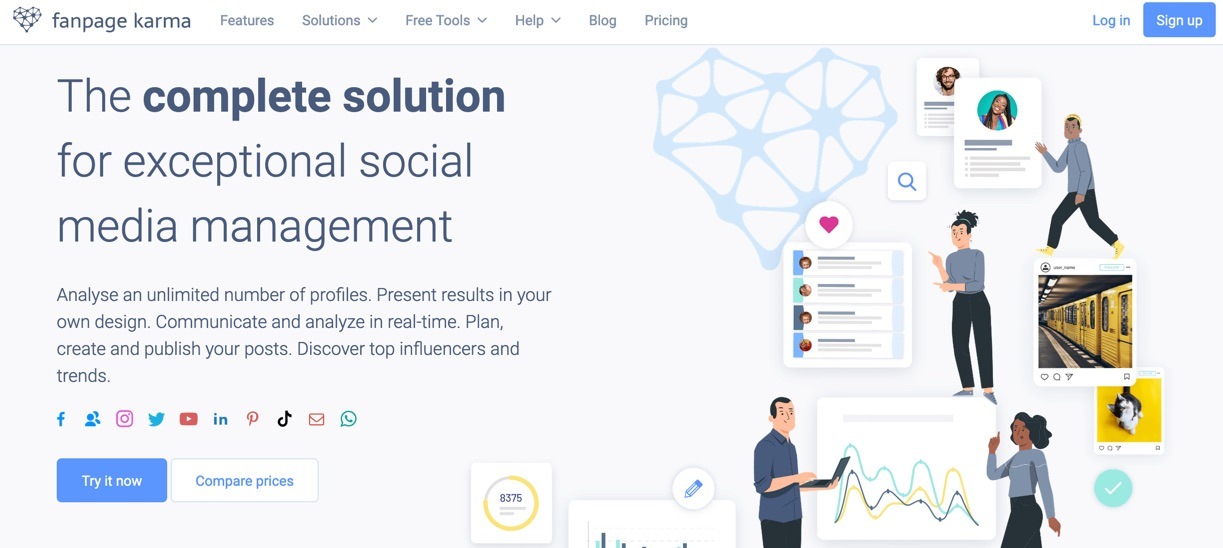Fanpage Karma’s social media management tool, including for Facebook analytics