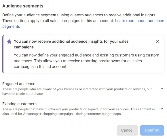 Audience segmentation for Facebook remarketing campaign