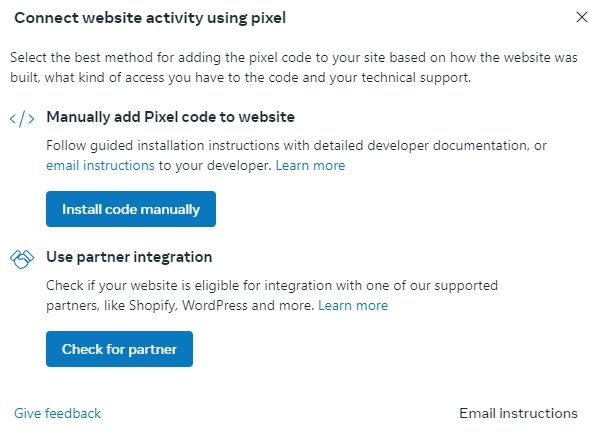 Connecting website activity for Pixel integration on Meta Ads