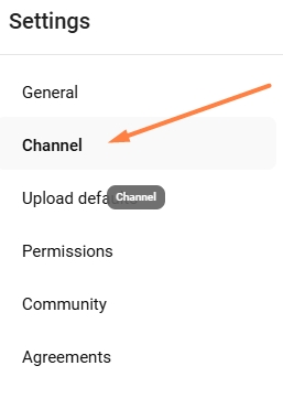 Channel section YouTube Studio