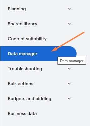 Data manager set-up connection