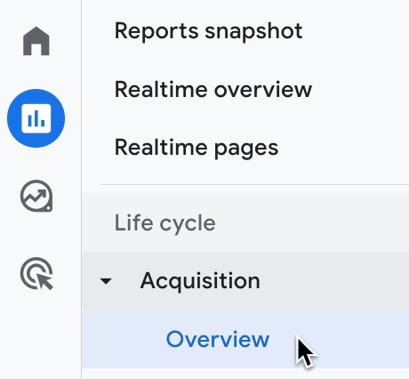 Acquisition report in GA4