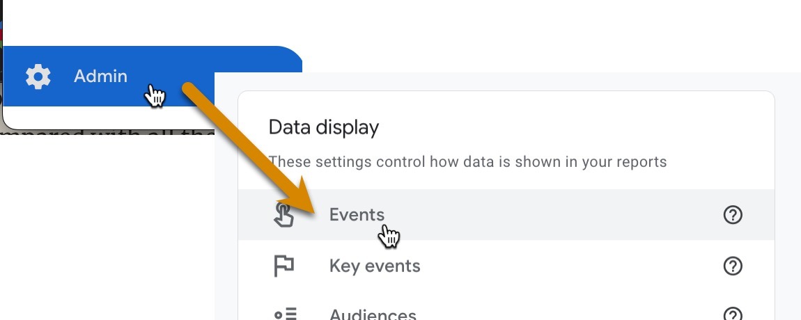 Navigate to Events in GA4