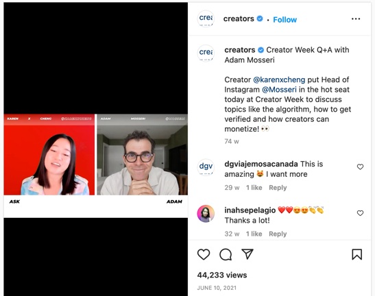 Instagram’s head, Adam Mosseri, was asked directly about how often to post on Instagram