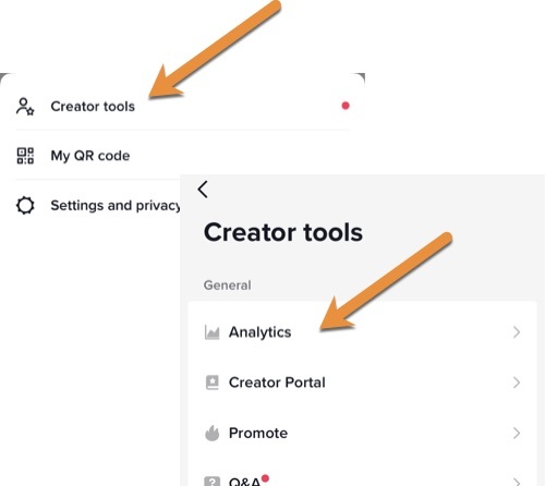 How to access analytics on TikTok