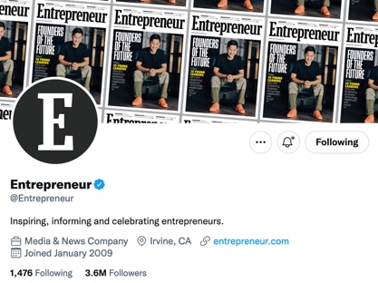 Do you know how often Entrepreneur tweets