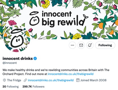 Innocent Drinks posts frequently on Twitter