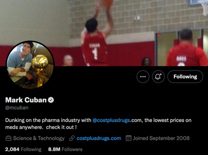Mark Cuban often tweets several times a day
