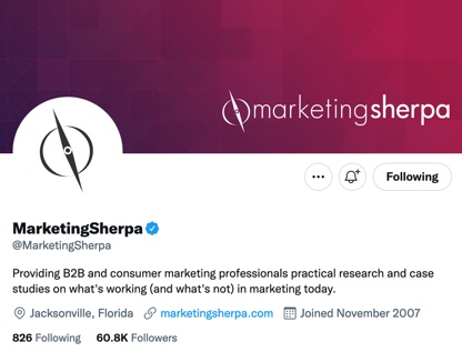 MarketingSherpa tweets regularly