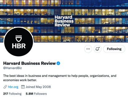 How often should you post? Maybe see how the Harvard Business Review approaches Twitter