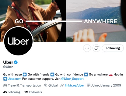 Uber’s Twitter account may give some clues on how often you should post