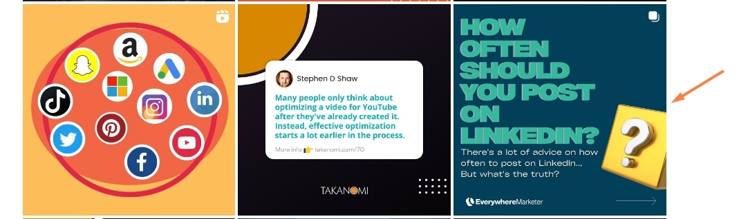 Instagram Carousel post type example