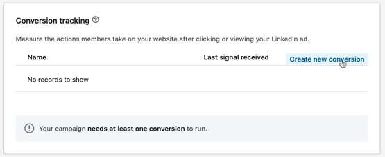 Set up conversion tracking for your paid ad on LinkedIn
