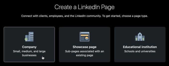 Create your LinkedIn Page before creating a paid ad