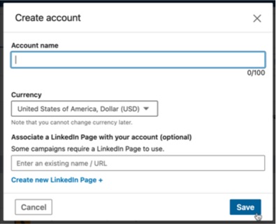 Enter a few details to create a Campaign Manager account