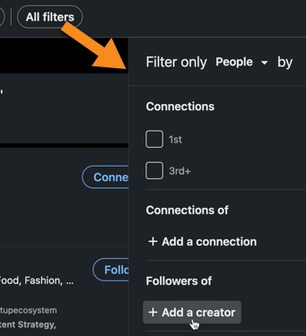 Try finding leads on LinkedIn who are followers of a creator