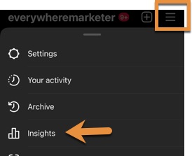 Use Instagram insights to track your performance on the platform in promoting your blog