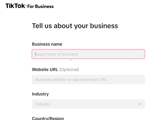 Set up a TikTok for Business account