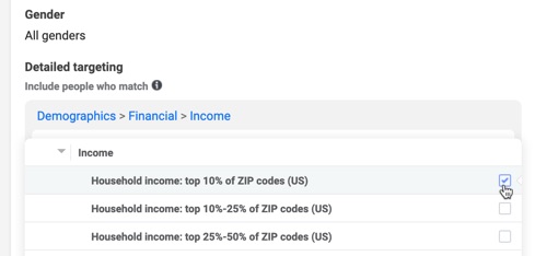 Using detailed targeting in Facebook’s Ads Manager