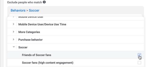 Exclude people from your detailed targeting on Facebook
