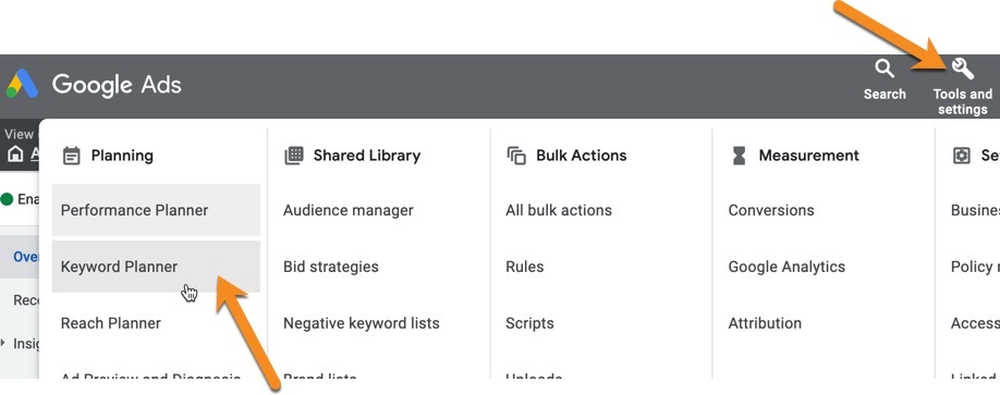 Do some keyword research to help identify your target audience using Google’s Keyword Planner