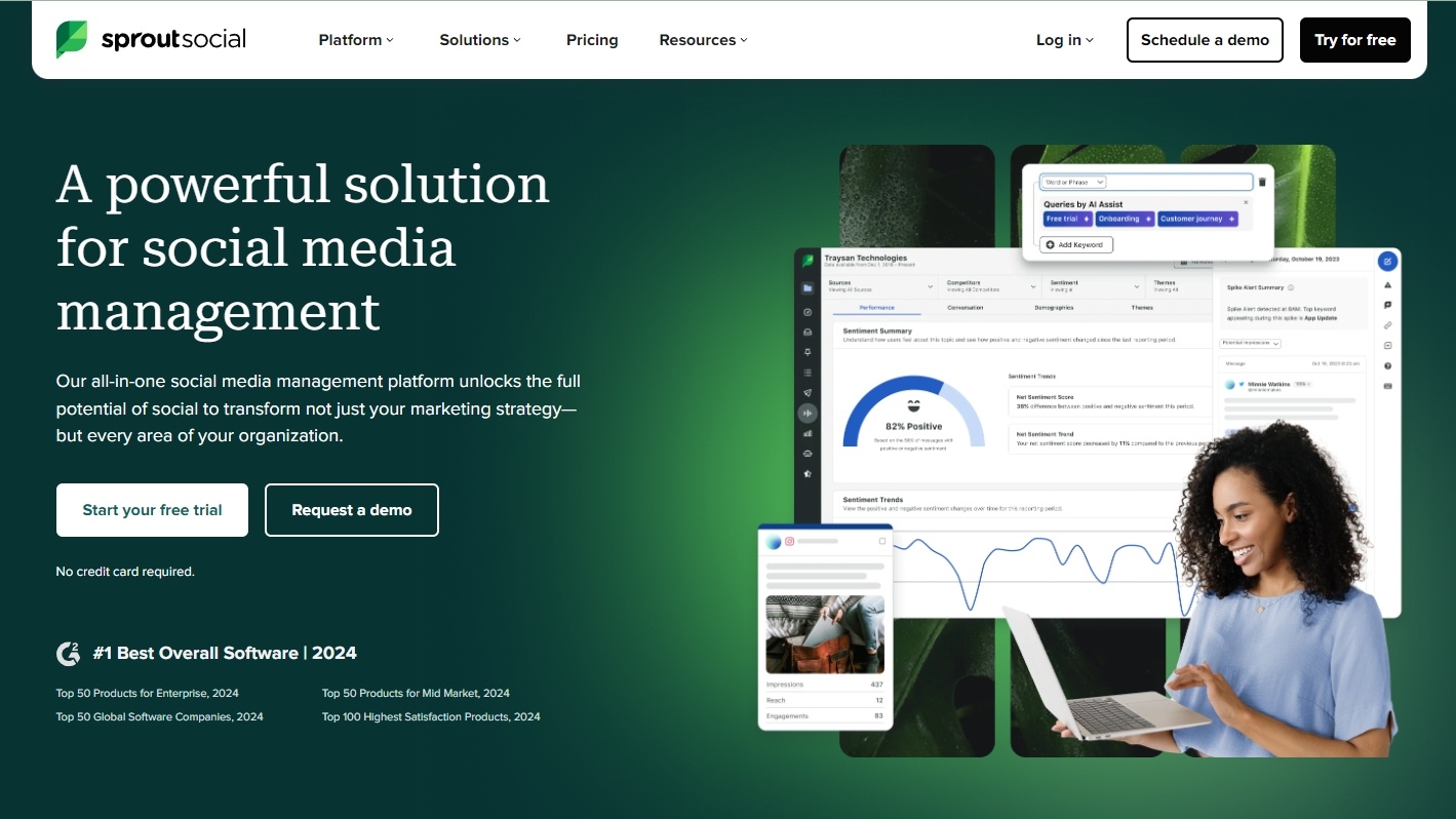 Sprout social Instagram analytics tool for management tools