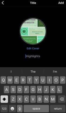 Edit the cover of your Instagram Story Highlight