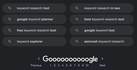 Use Google’s related searches to find more keywords