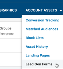 Create your lead gen form from the campaign manager