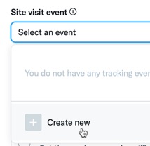 To track how many leads your Twitter ads deliver, create a new site visit event
