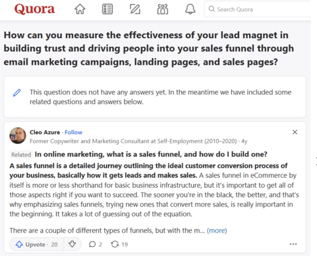 Asking questions on Quora forum