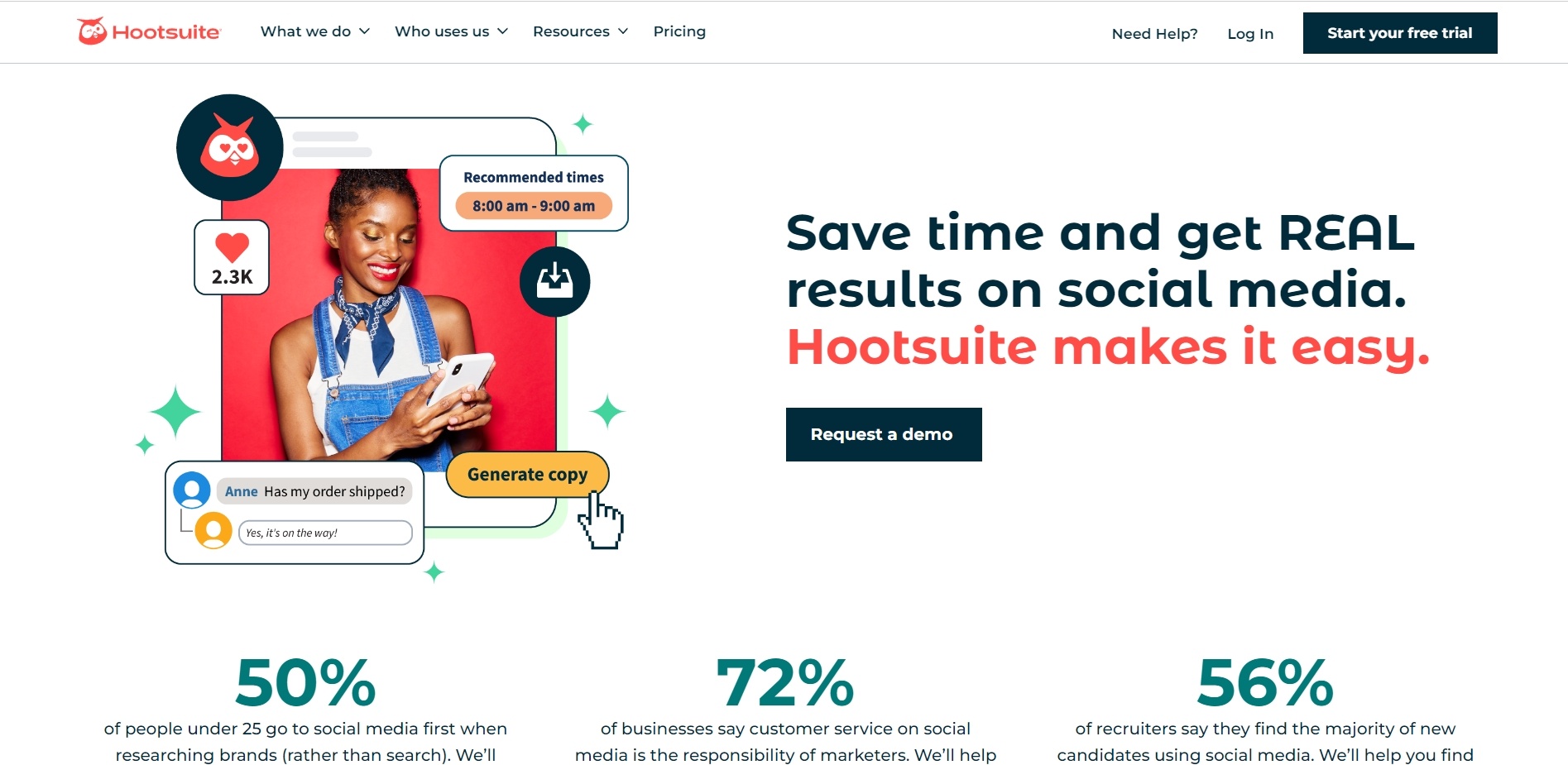 Hootsuite provides analytics tools that gather data from multiple social accounts including LinkedIn