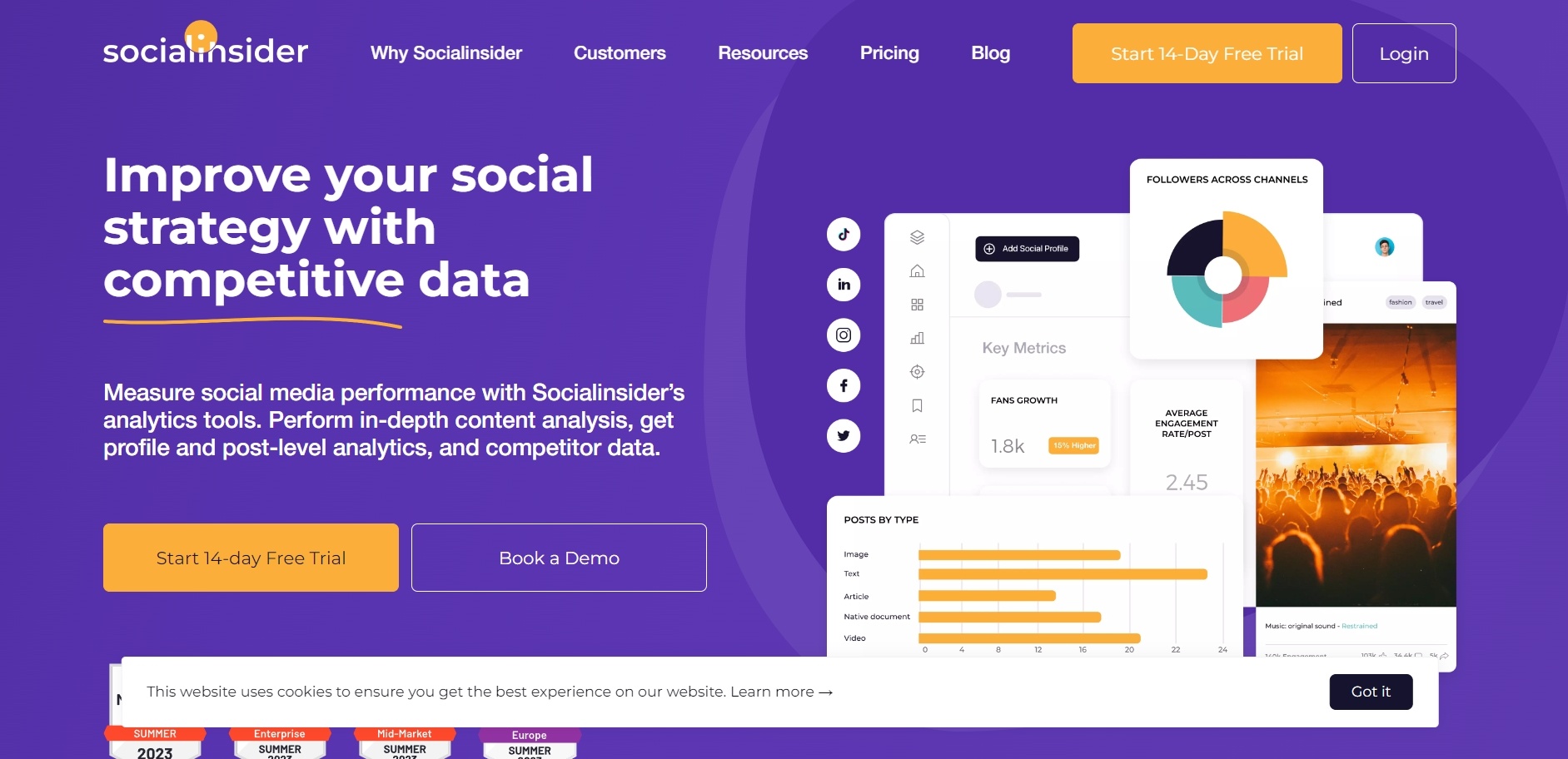 Socialinsder enables you to analyze competitor rankings and views to help your own LinkedIn strategy