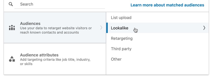 LinkedIn audience options for targeting your lead generation campaign
